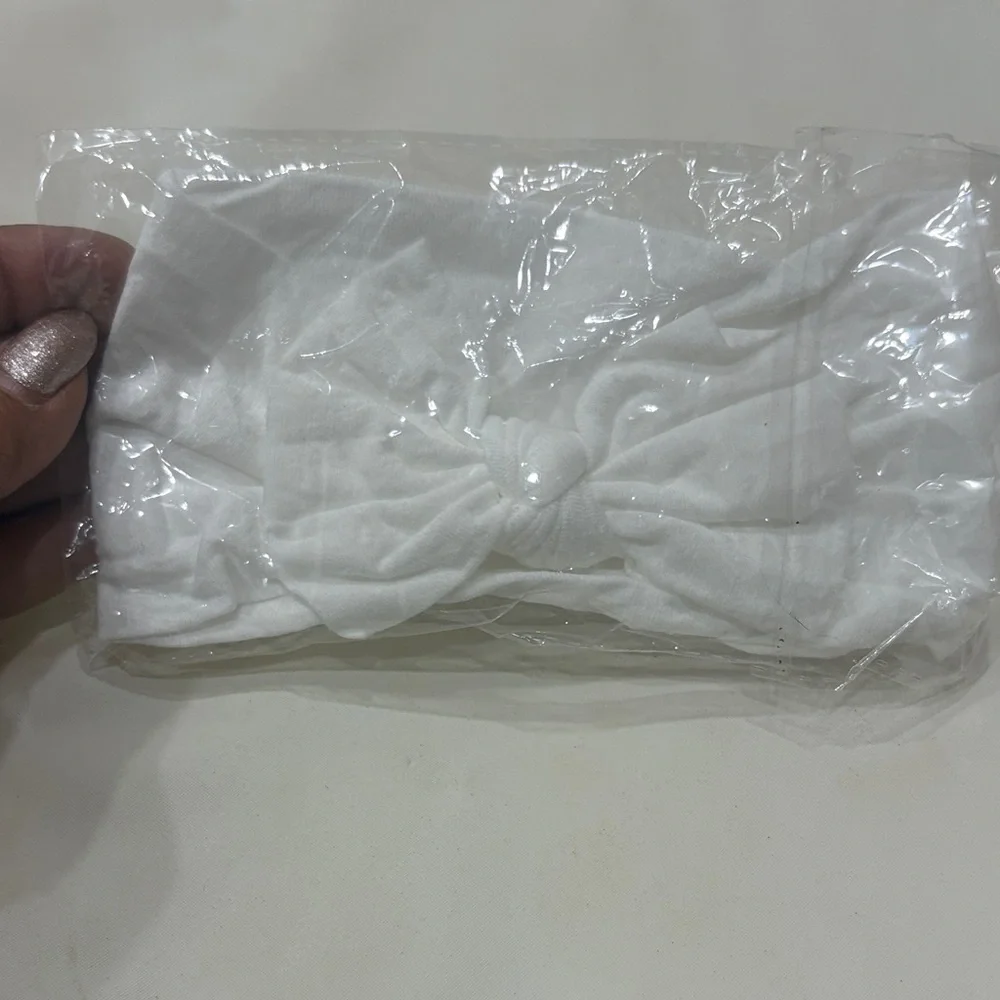 Soft White Bow Headband for Kids - Comfortable Stretch Fit